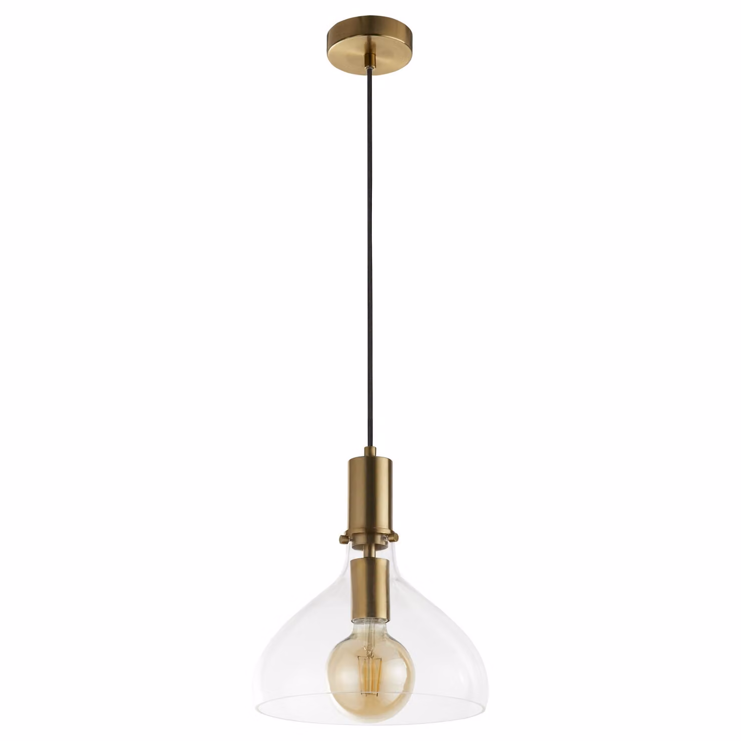 Sospensione Contemporanea Margherita Acciaio Ottone Vetro 1 Luce E27