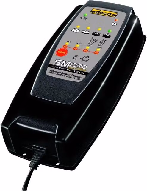 Caricabatterie Deca SM1270 per moto e auto 12V, colore nero