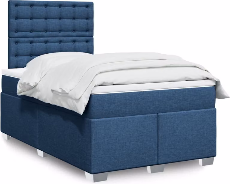 Maison Exclusive - Letto boxspring con materasso blu 120x190 cm Tessuto