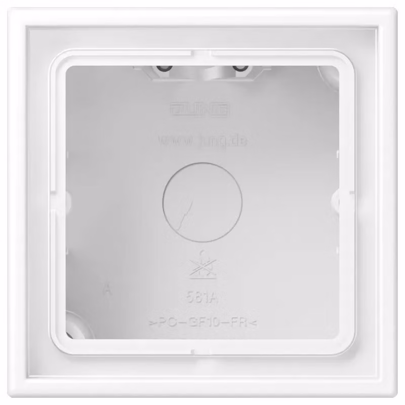 Copertura a vista Jung a 1 posto, serie LS, bianco neve opaco LS581AWWM