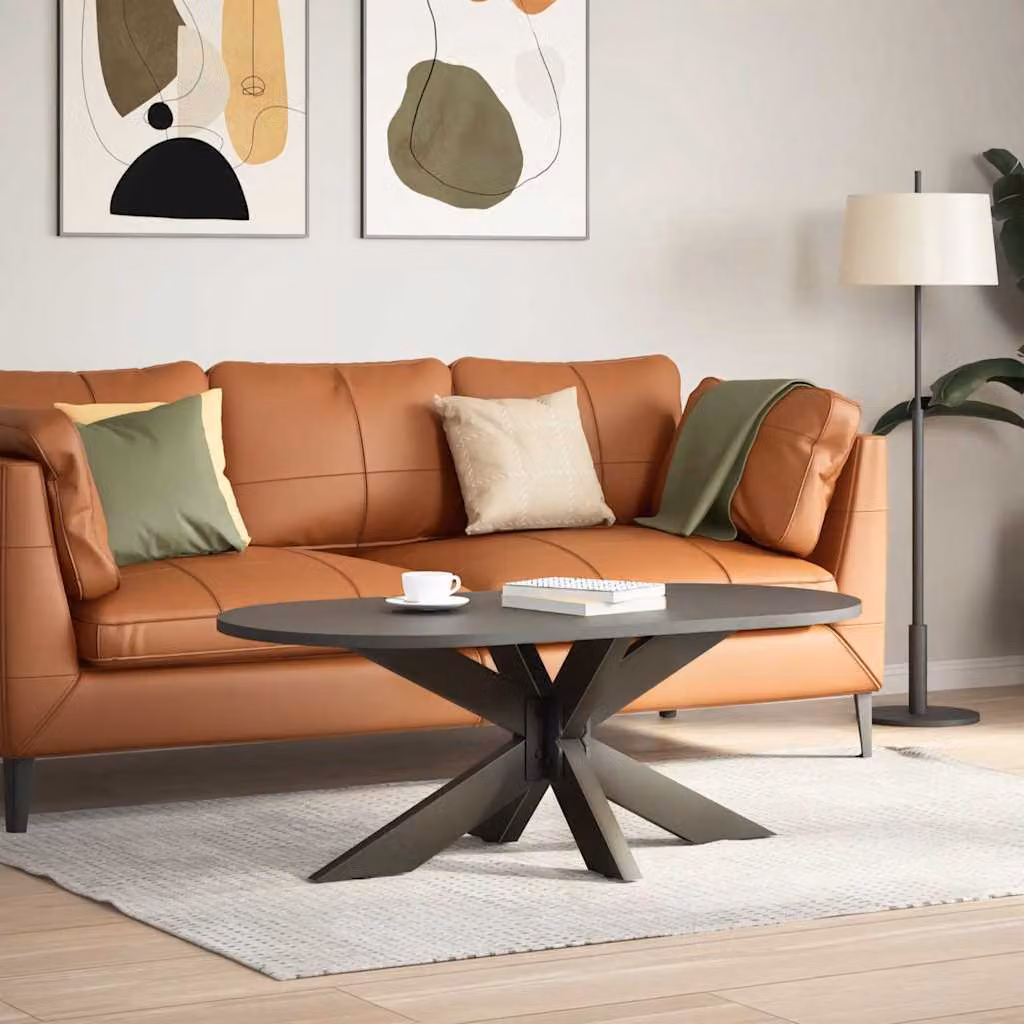 Gamba per tavolino da caffè a forma di ragno nera 98x58x(42-43) cm in acciaio