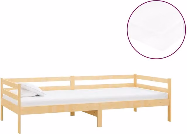 Divano letto | Sof¨¤ letto | Letto singolo con Materasso 90x200 cm Legno Massello di Pino