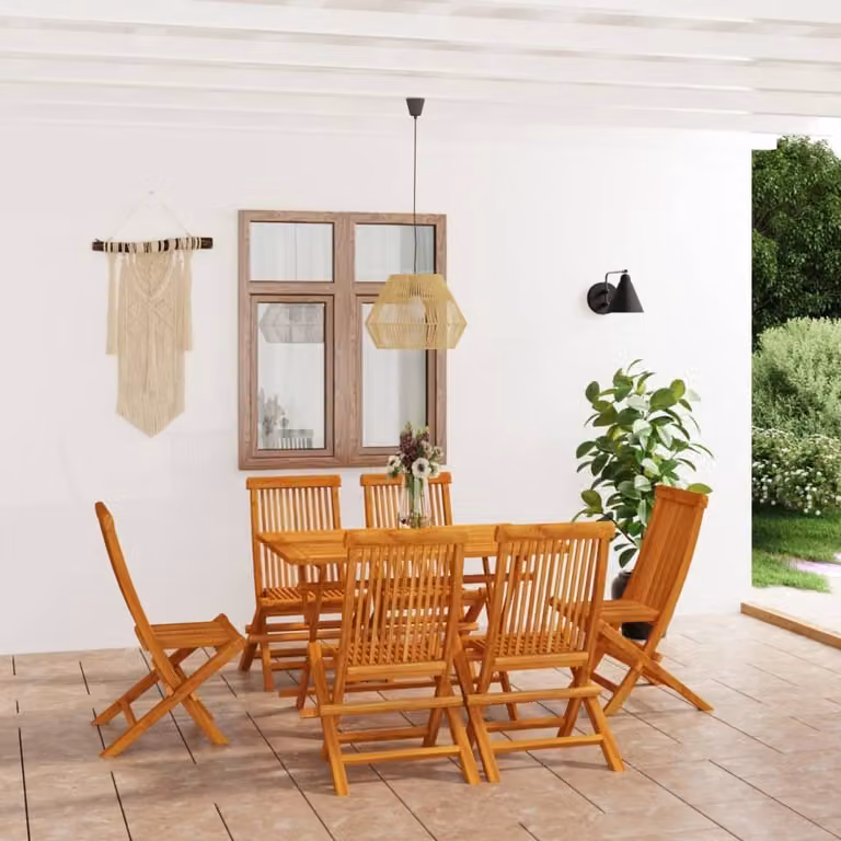 Maison Exclusive - Set da Pranzo da Giardino 7 pz in Legno Massello di Teak