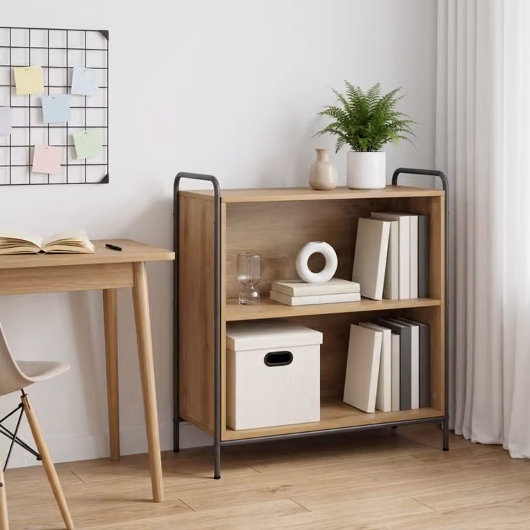 Armadio per libri moderno vidaXL in legno e metallo marrone L 80 cm x P 33 cm x H 80 cm