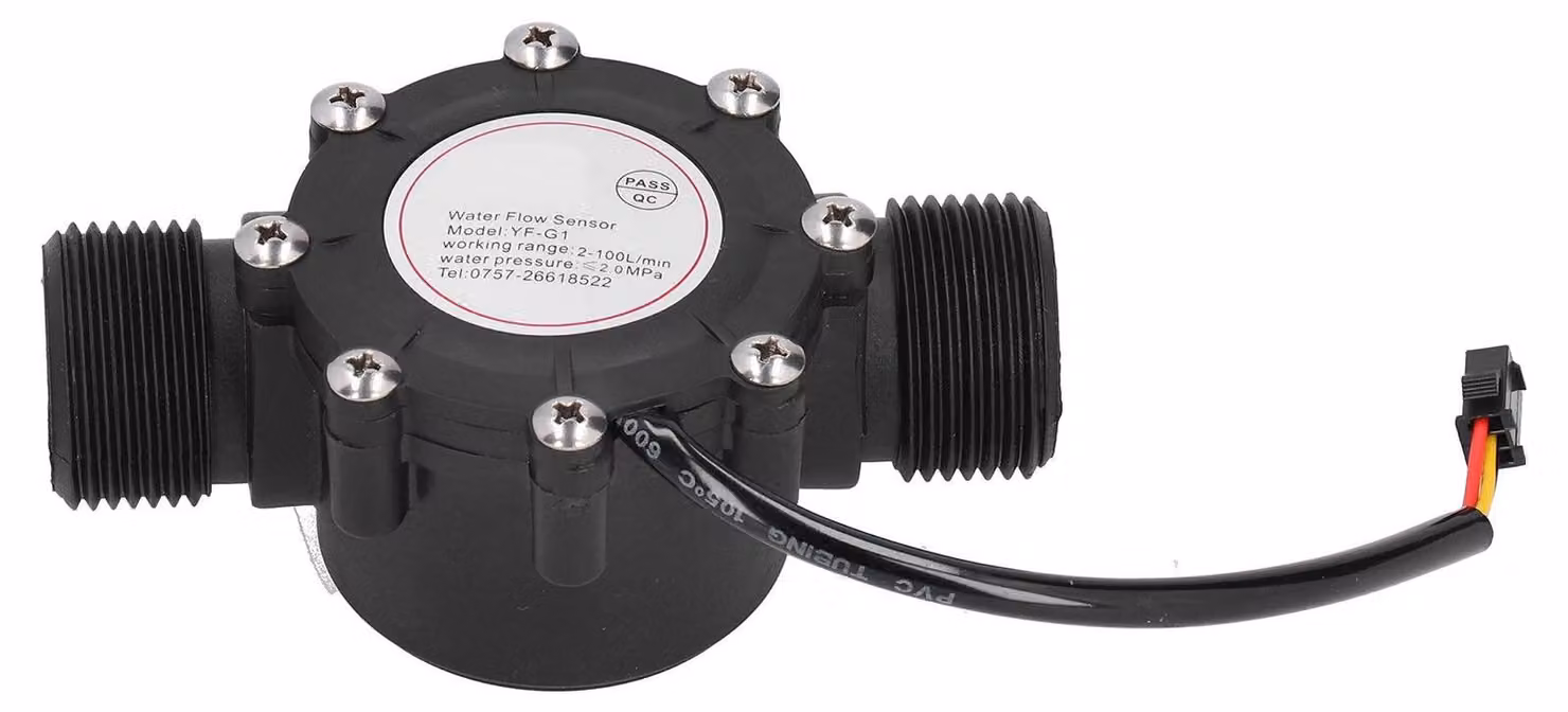 Sensore di flusso, misuratore di portata per acqua, filettatura esterna G1, per piscine, portata da 1 a 100 L/min