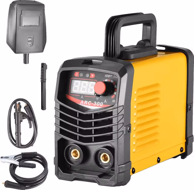 Saldatrice, display digitale, tecnologia inverter IGBT, giallo