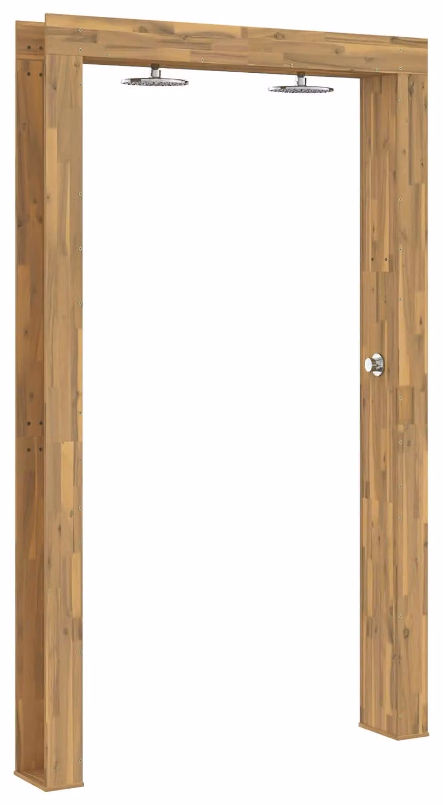 Doccia esterna, 226 cm di altezza. Realizzata in legno di acacia e acciaio inossidabile