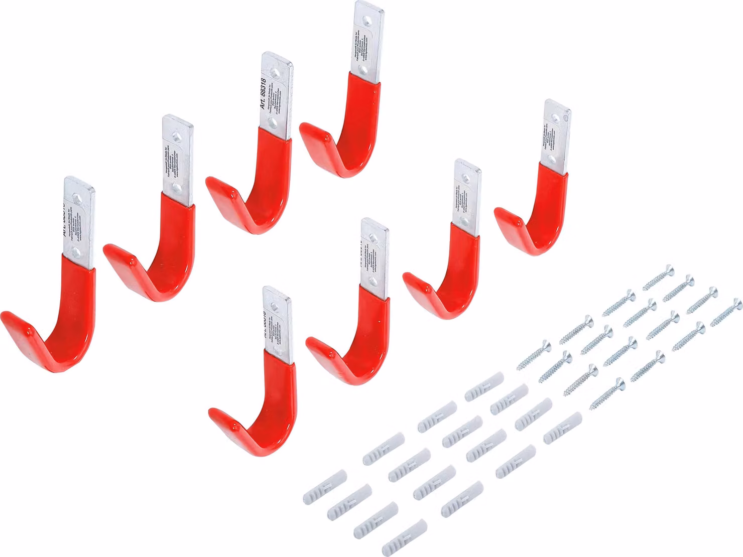 BGS Set di ganci da parete fai da te 8 pezzi.