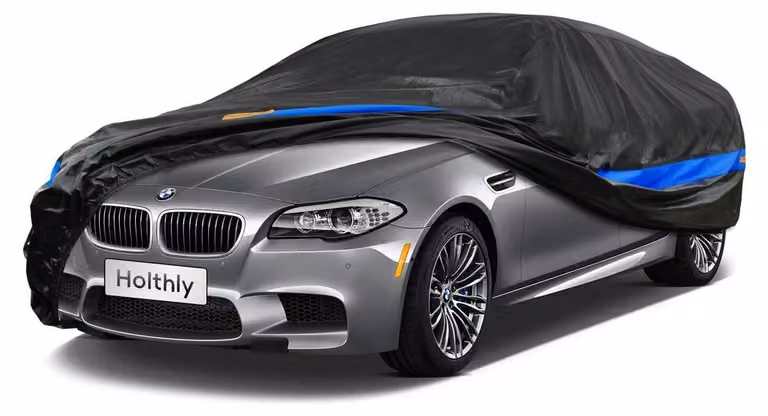 Copertura impermeabile e traspirante per auto, taglia 3XL+, colore nero-blu, adatta a berline di lunghezza 490-510 cm