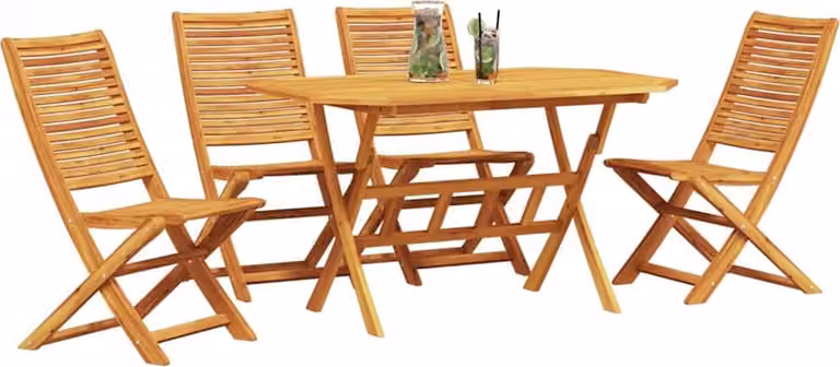 Set da Pranzo per Giardino 5 pcs Marrone