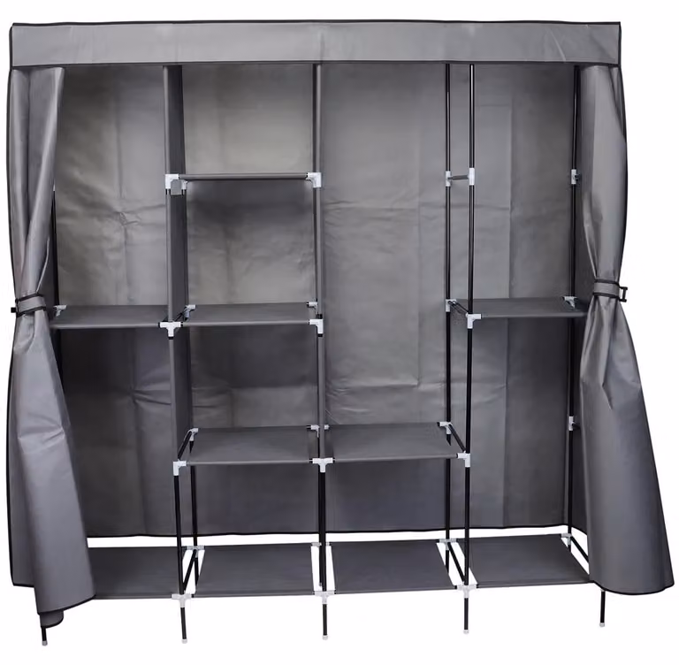 Appendiabiti in tessuto 168x45x172 cm Grigio scuro 45238