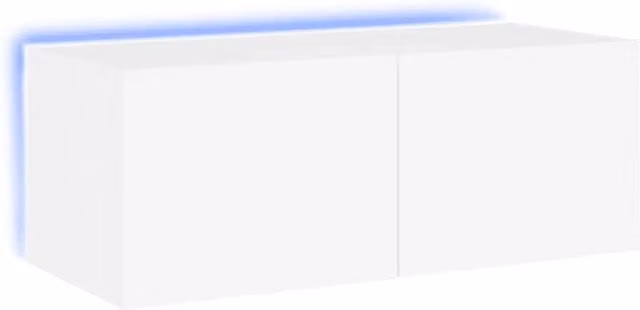 Mobile TV multimediale scaffale TV credenza mobile TV sala da pranzo soggiorno camera da letto montaggio a parete con luci LED 80 x 35 x 31 cm bianco 02_0027924