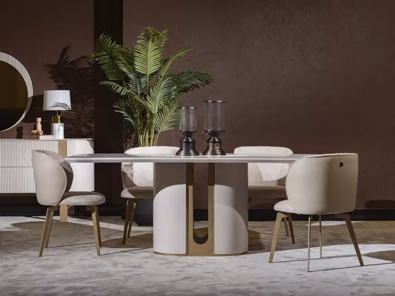 Esstisch Esstische Tische Tisch Design Beige Luxus Esszimmer Möbel Hochwertig