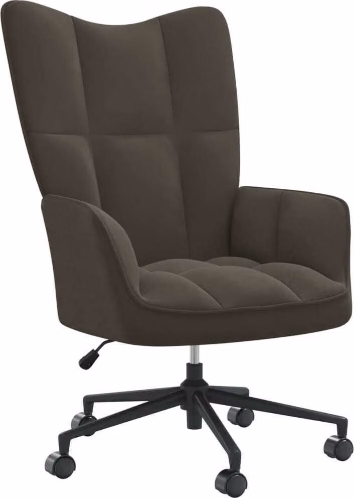 Sedia Relax Grigio Scuro in Velluto