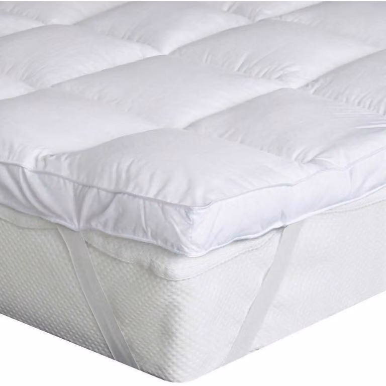 Topper per materasso, dimensioni 150x200 cm, spessore 4 cm, morbido, traspirante, lavabile in lavatrice, con 4 angoli fissati con elastici