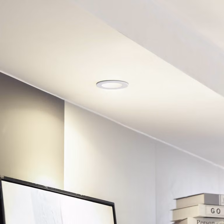 Faretto a LED Arcchio, bianco, 3.000K Aryx dimmerabile, Bianco / Opale, Soggiorno / Sala da pranzo, Alluminio, Moderno, Faretto da incasso