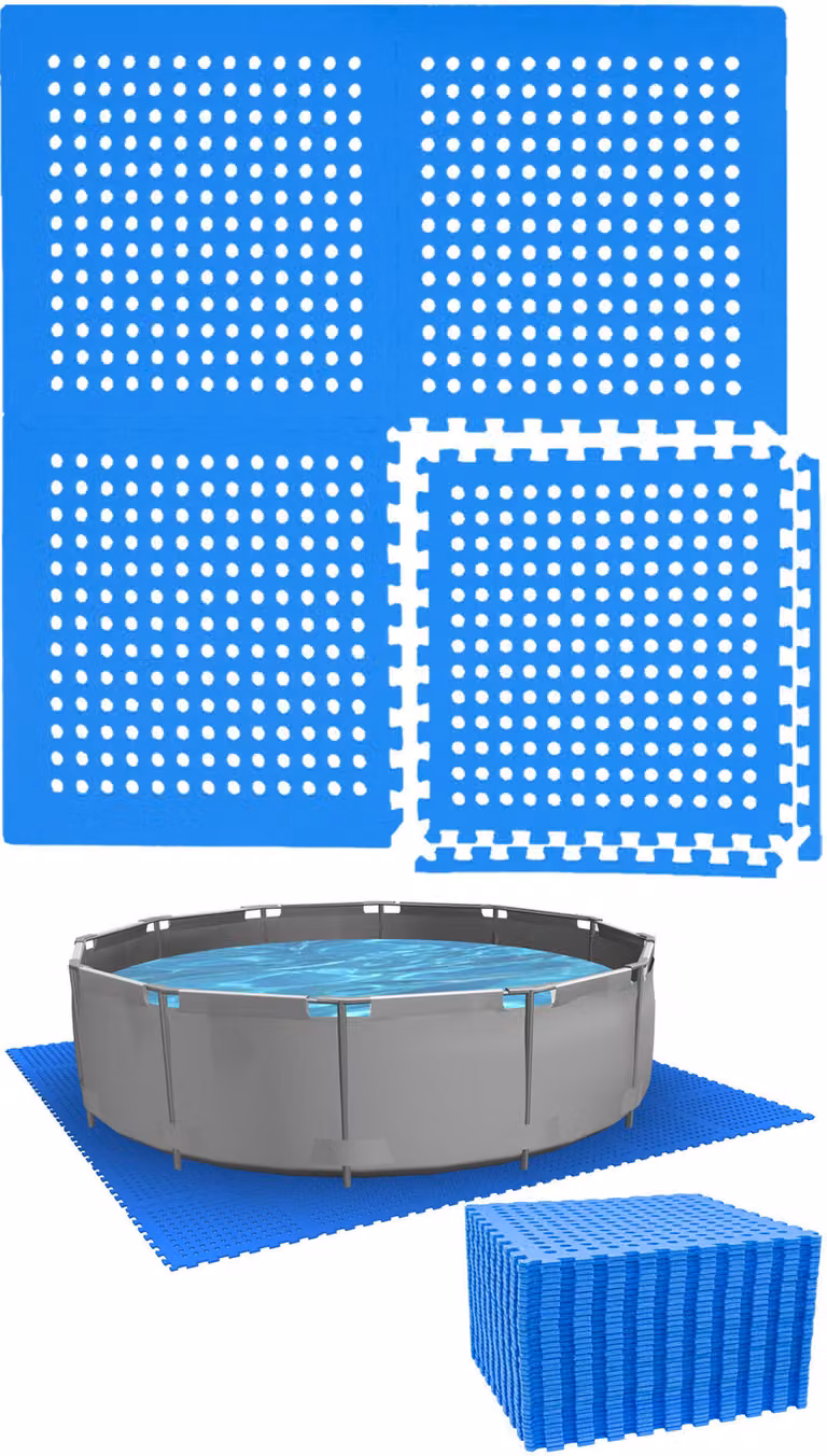 Sottotappeto per piscina da 305 cm - 36 tappetini in EVA - set di tappetini da 1 cm per esterni