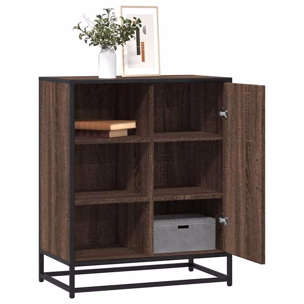 Credenza stile industrial vidaXL in legno e metallo, colore marrone, L 62 cm x P 35 cm x H 76 cm