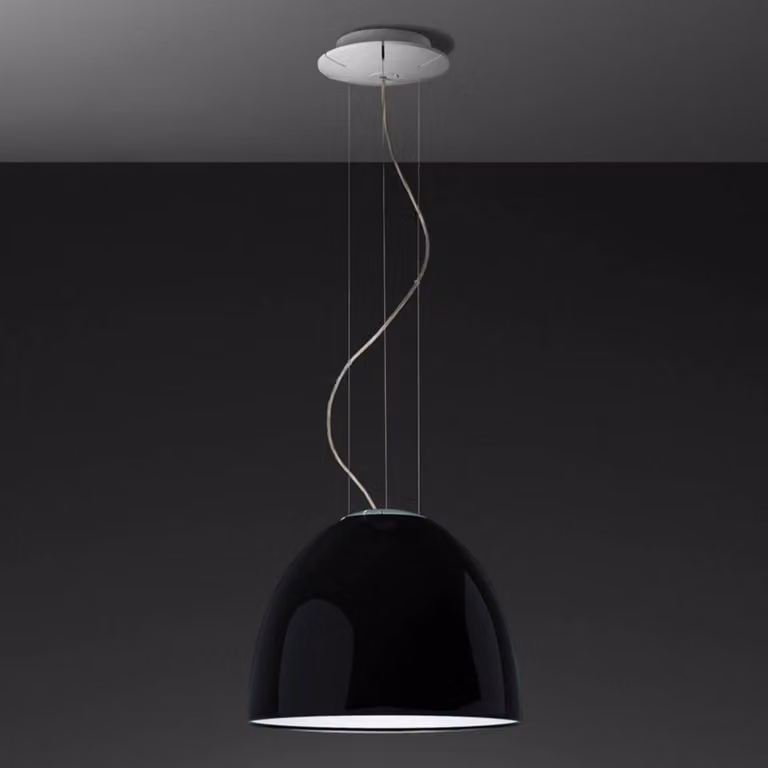 Artemide Lampada a sospensione Nur Mini Gloss, dimmerabile, Nero, Soggiorno / Sala da pranzo, Alluminio, Design, Lampada a sospensione