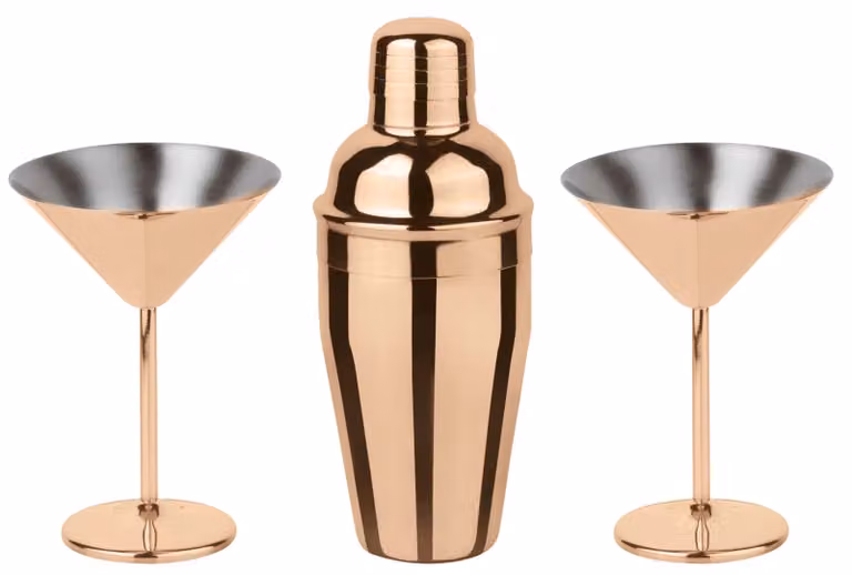 Set Mixology Martini rame Paderno, 3 pezzi