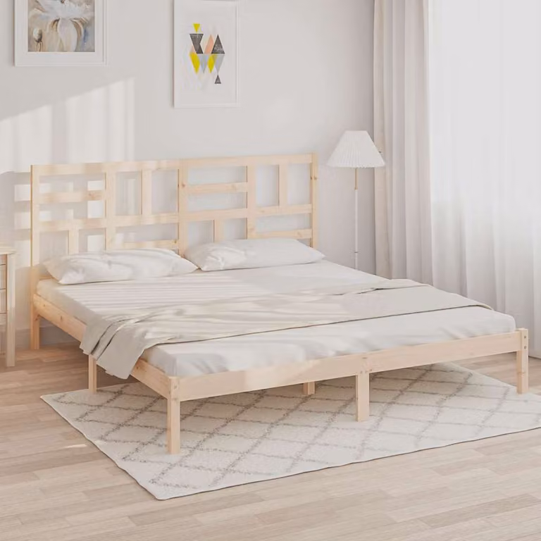 vidaXL Giroletto in legno massello di pino senza materasso, stile rustico, L/P/H: 180 x 200 x 186 cm