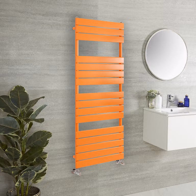 Scaldasalviette di Design - 1500mm x 600mm - Arancione (Sunset Orange) - Lustro