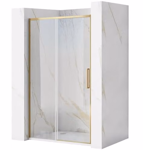 Rea - Porta Doccia Rapid Slide 160, Oro Spazzolato, 160X0,6X195Cm
