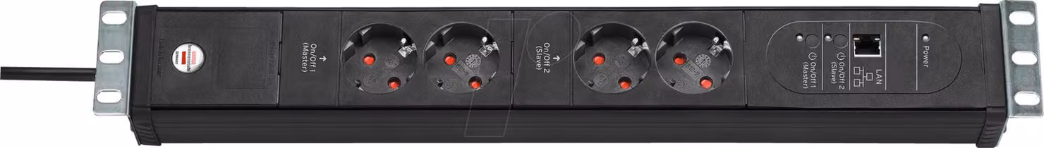 brennenstuhl Premium-Web-Line V3 - Presa multipla (montabile su rack) - Ethernet - Connessioni di uscita: 4 - 48,3 cm (
