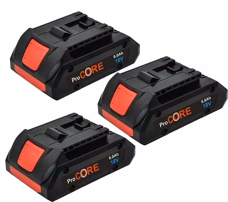 Batterie di ricambio, al litio-ione, compatibili con dispositivi a 18V, capacità 6.0Ah x 3, 18V