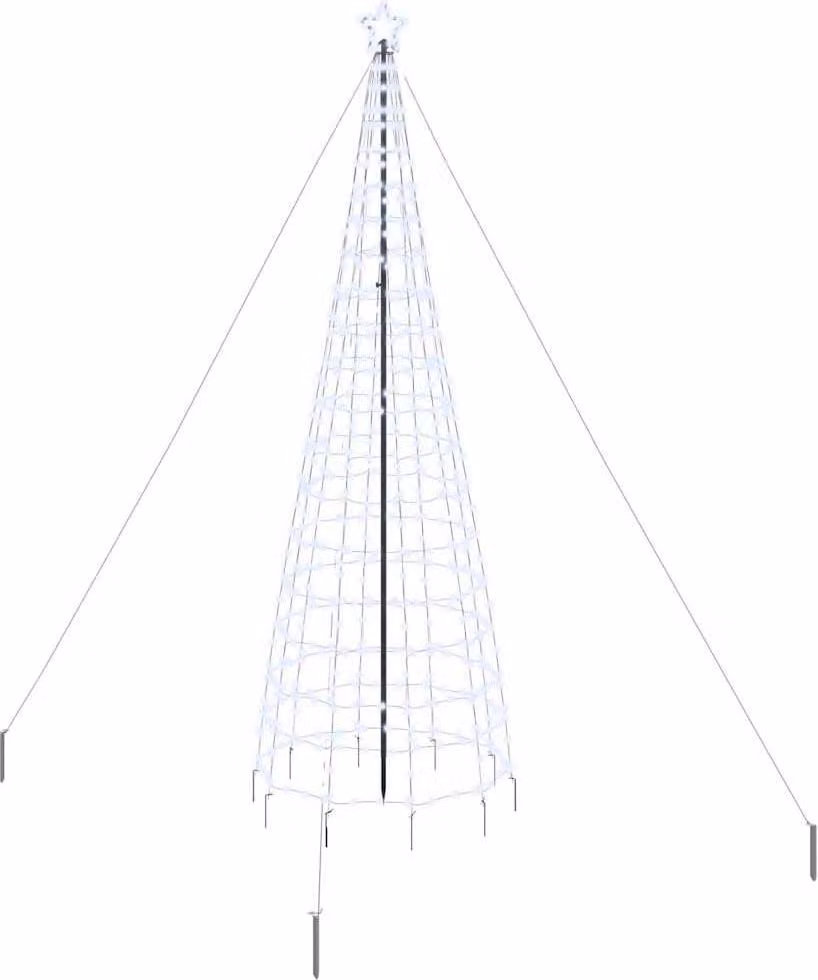 Albero di Natale LED con picchetti per il terreno 400 cm Ferro
