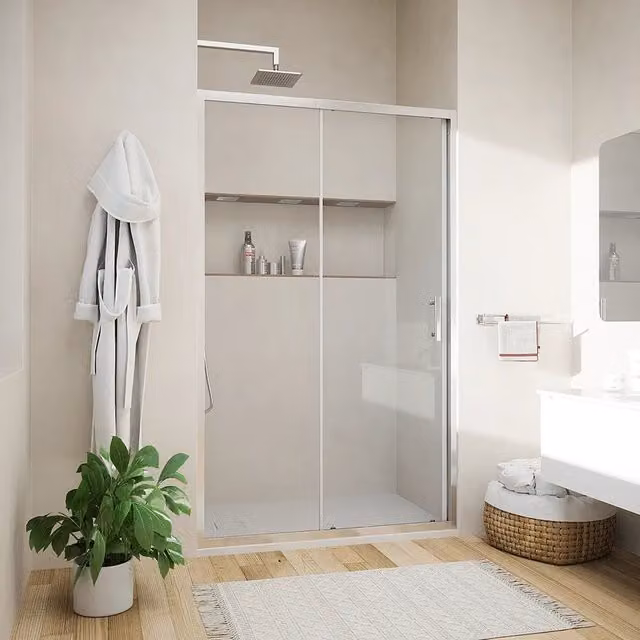 Porta doccia 110cm reversibile scorrevole vetro 6mm trasparente h190 | Tenerife