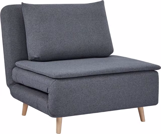 Poltrona letto 3-in-1 HOMCOM Grigio con chaise longue, schienale regolabile e gambe in legno di faggio
