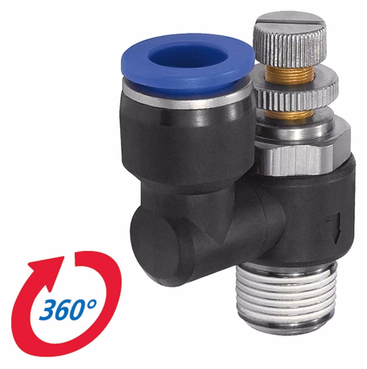 Valvole di ritegno a farfalla Riegler "Serie blu" per l'alimentazione dell'aria. R1/8 a. 10bar Ã˜6mm