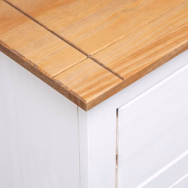 Credenza bianca 93x40x80 cm in legno di pino Panama