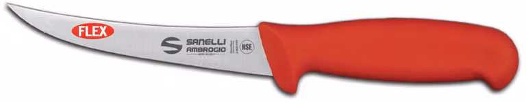Coltello disosso curvo flessibile cm 13 rosso linea Supra di Sanelli Ambrogio