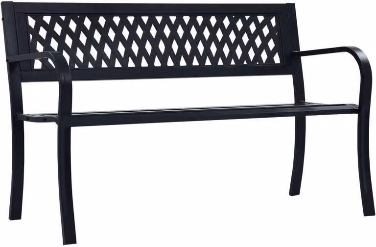 The Living Store panchina da giardino 125 cm in acciaio nero