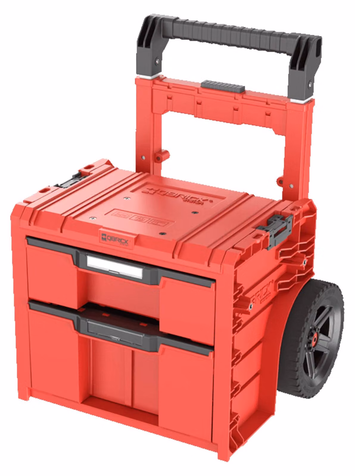 Qbrick System PRO Cart 2.0 Plus Drawer 2 Red Ultra HD Box mobile su ruote 520 x 415 x 660 mm 9,5 l 12 l manico doppio telescopico staccabile