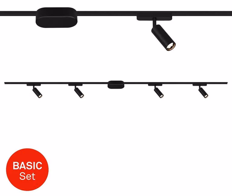 Sistema di binari Briloner Luxtrail, set iniziale, 4x spot LED, nero