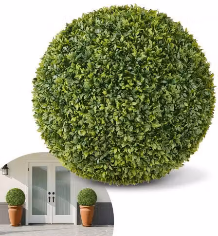 Palla di Arte Topiaria Artificiale VEVOR in Finto Bosso Verde, Diametro: 58,4 cm
