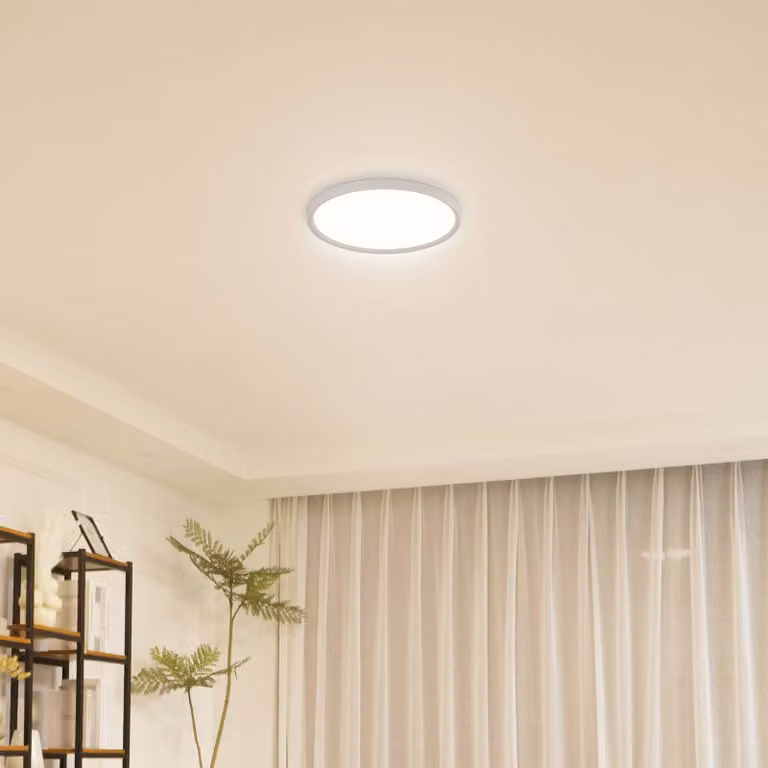 Plafoniera soffitto Pravin Lindby, Bianco / Opale, Soggiorno / Sala da pranzo, Plastica, Moderno, Plafoniera