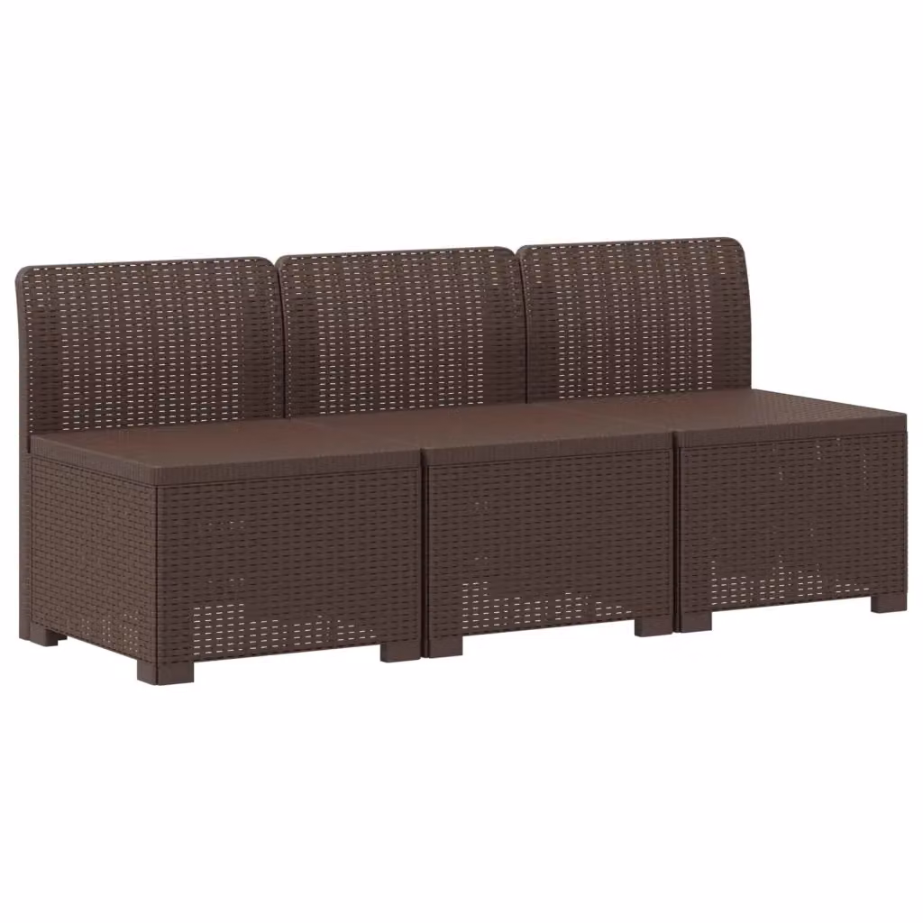Divano da giardino a 3 posti vidaXL in rattan marrone con cuscini inclusi e resistente ai raggi UV – 2