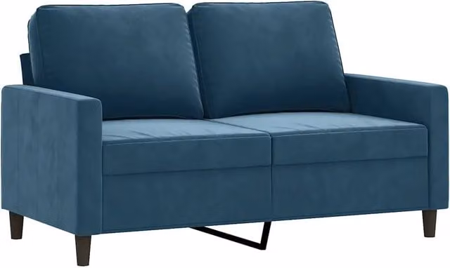 Divano | Divano da soggiorno | Sofa a 2 Posti Blu 120 cm in Velluto