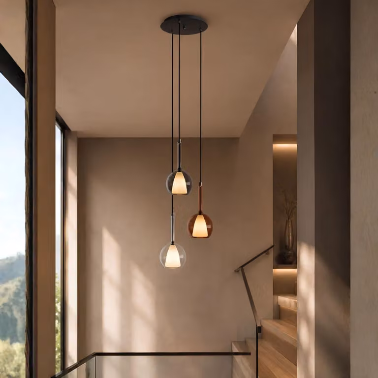 s.luce Belluna gallery light 3 luci Ø 40cm baldacchino fumo Ø 14cm 3 luci rotonde