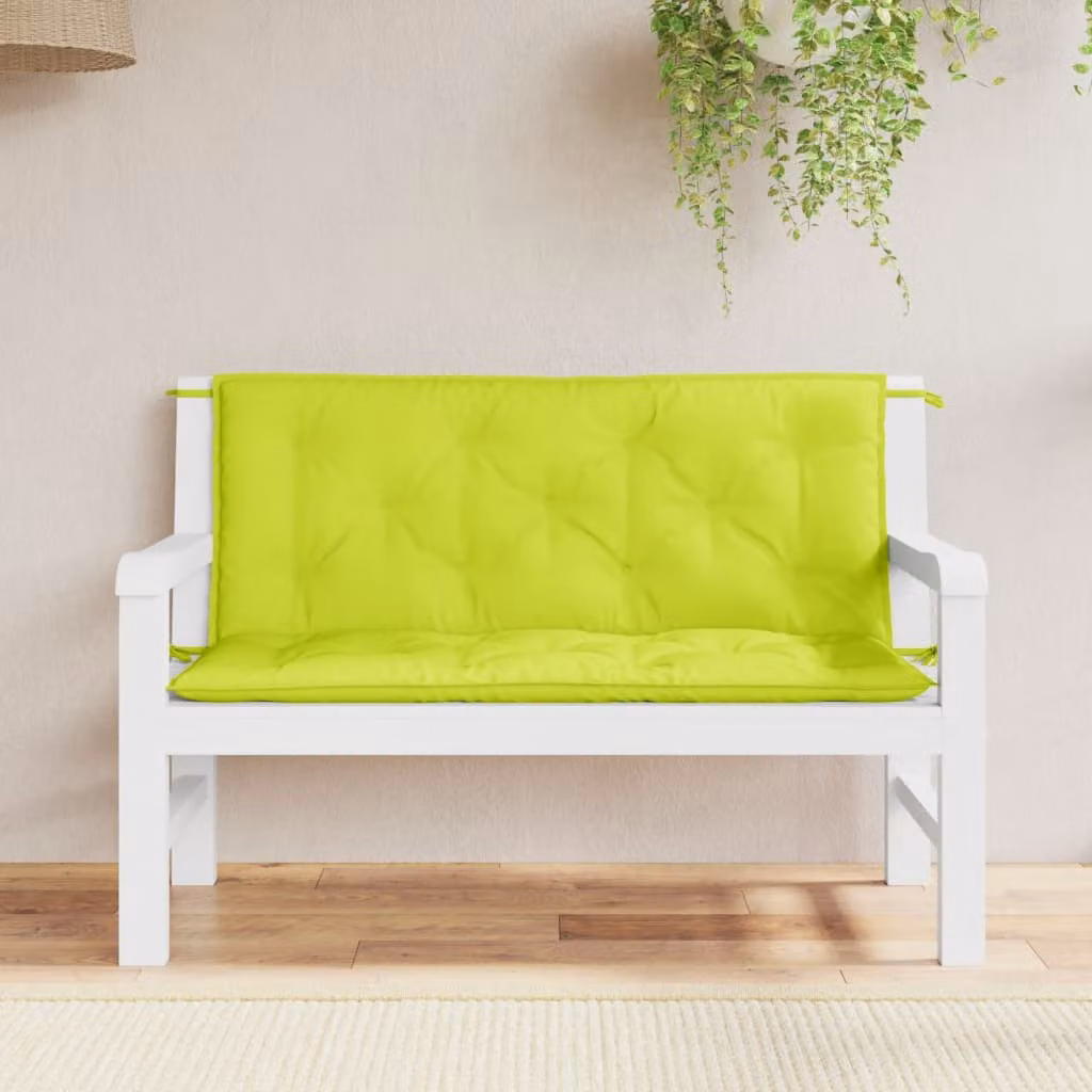 Set di 2 cuscini per panca vidaXL in tessuto Oxford verde, L 120 cm x P 50 cm x H 7 cm, impermeabili e traspiranti
