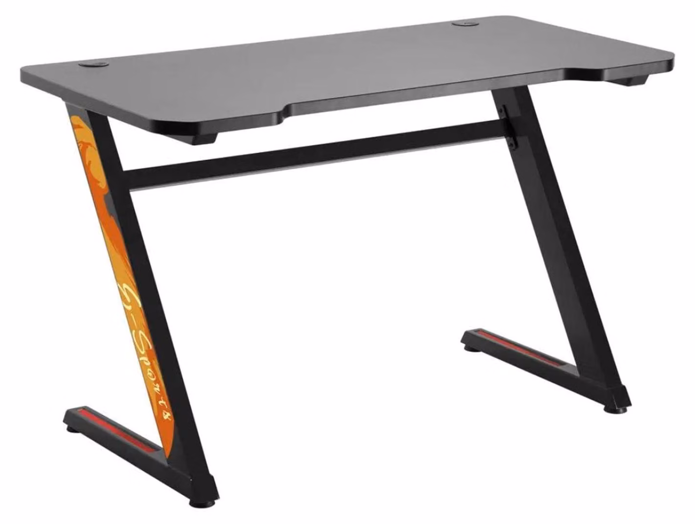 Scrivania da gioco ergonomica - Superficie del tavolo: 120 x 60 cm - Altezza: 75 cm - Colore: nero opaco - Materiali: acciaio e legno composito