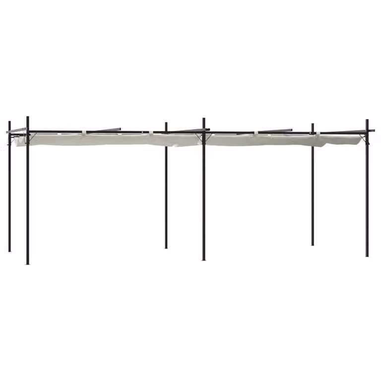 Pergola con Tetto Retrattile Crema 589x292x230 cm