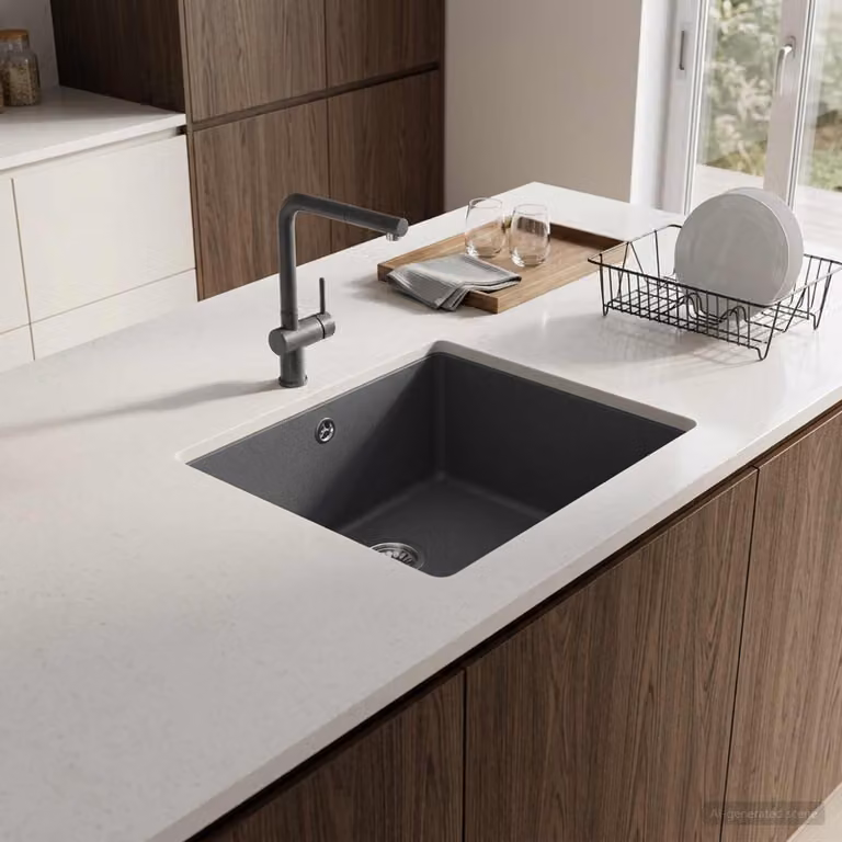 Lavello da cucina a vasca singola vidaXL in granito grigio L/P/H: 42 x 46 x 31 cm