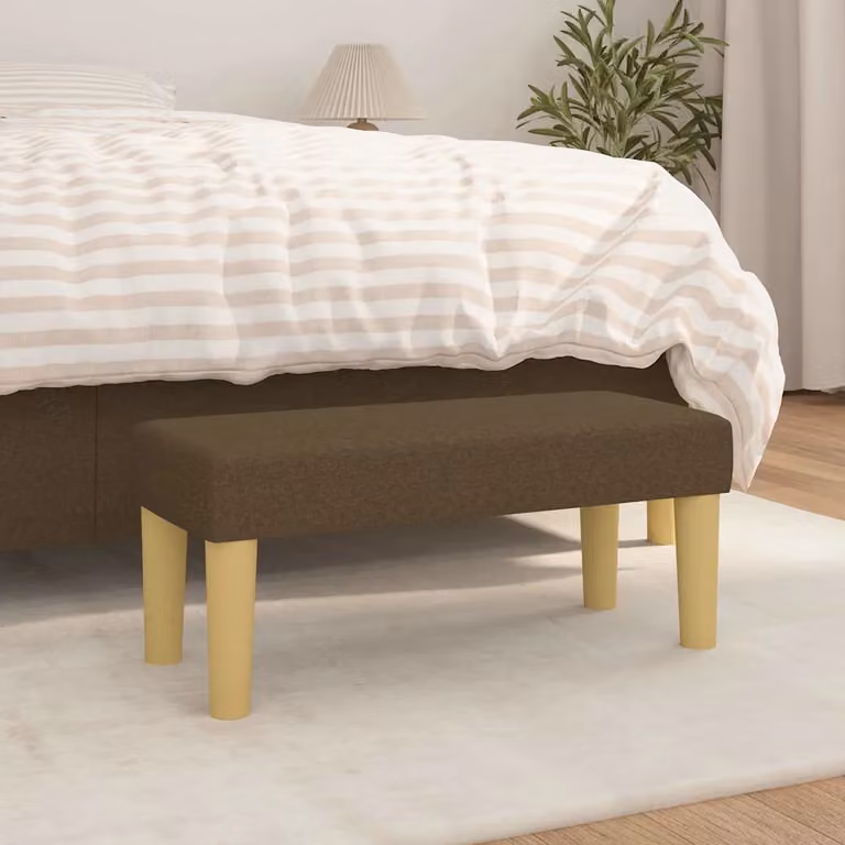Panca moderna vidaXL in tessuto marrone con struttura in legno L 70 cm x P 30 cm x H 30 cm