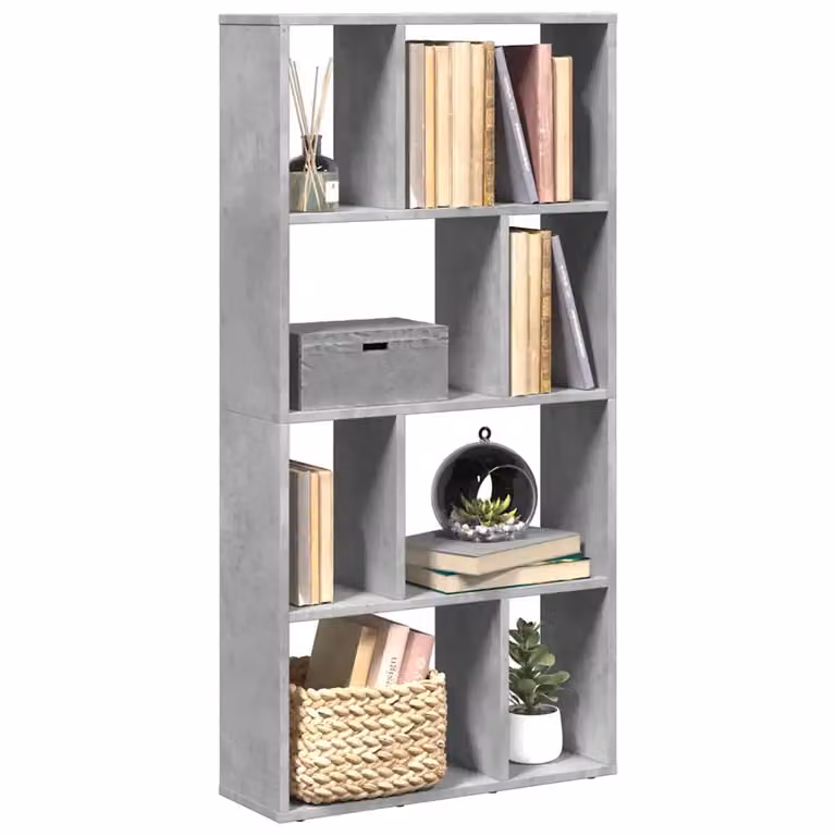 Libreria moderna vidaXL in MDF grigio opaco con pannello posteriore L: 60 cm, P: 20 cm, H: 120,5 cm