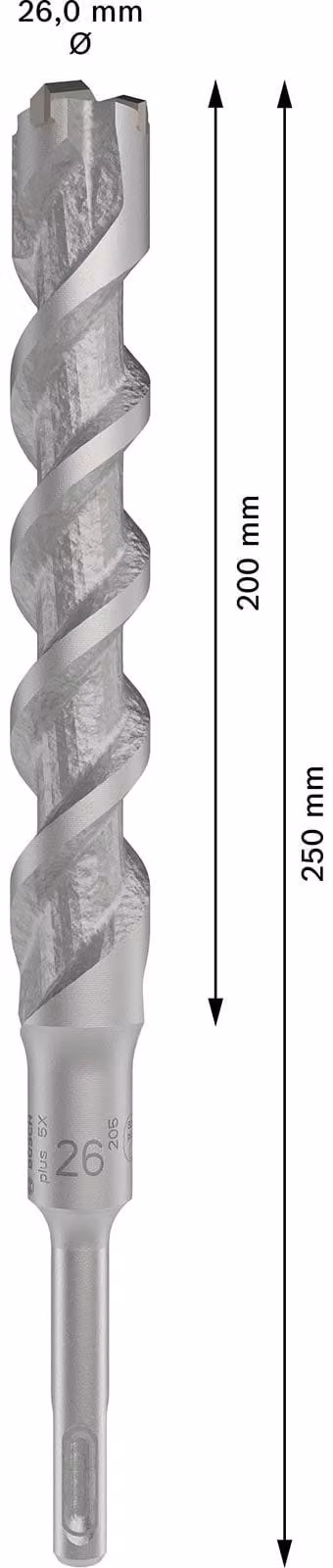 PRO SDS plus-5X Trapano a percussione, 26 x 200 x 250 mm